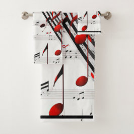 Klassisches Musical Chaos Red White and Black Badhandtuch Set