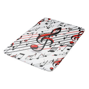 Klassisches musikalisches Chaos Rot Schwarz und We Badematte