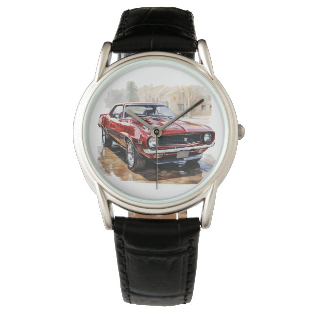 Klassisches Muskelauto Armbanduhr (Vorderseite)