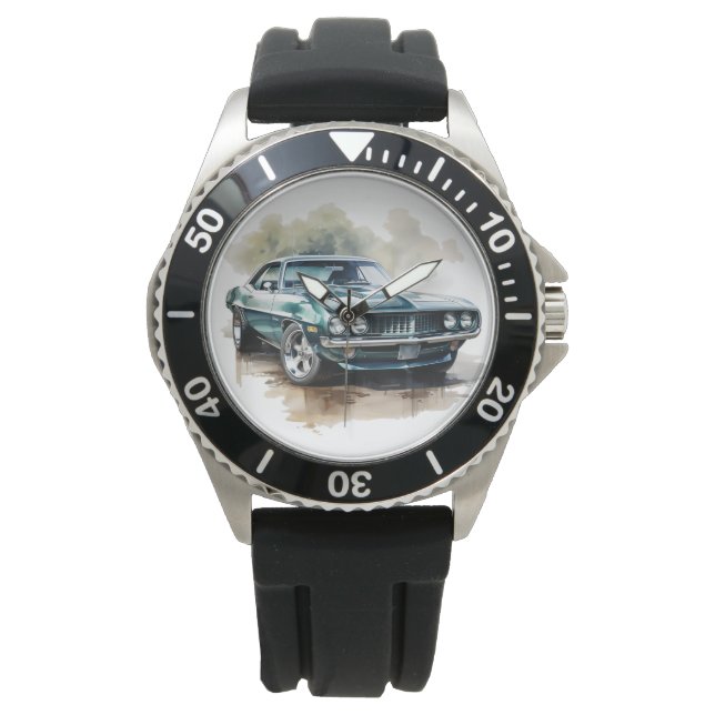 Klassisches Muskelauto Armbanduhr (Vorderseite)