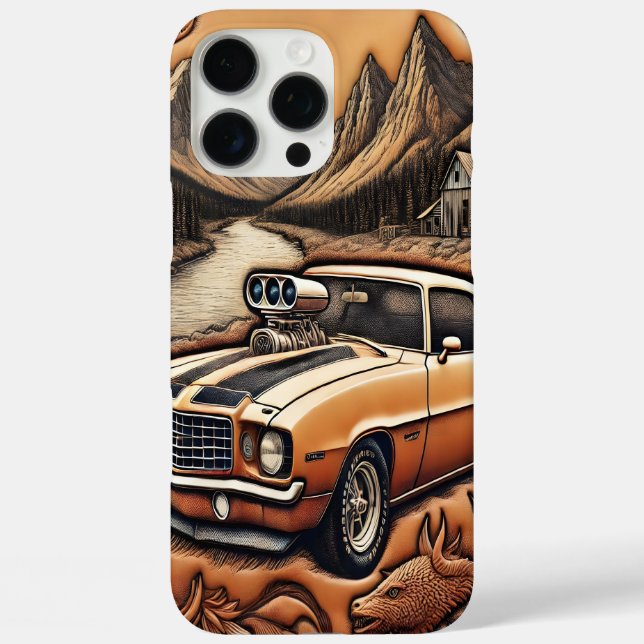 Klassisches Muskelfahrzeug in der Natur iPhone 16 Pro Max Hülle (Rückseite)