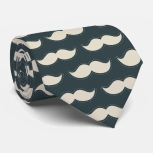 Klassisches Mustache-Muster auf schwarz Krawatte