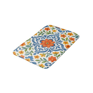 Klassisches Muster der mediterranen Flora Badematte