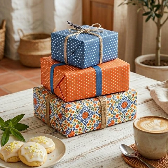 Klassisches Muster der mediterranen Flora Geschenkpapier Set (Von Creator hochgeladen)