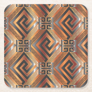 Klassisches Muster für Golden Oriental Design Rechteckiger Pappuntersetzer