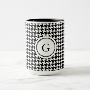 Klassisches Muster für Schwarz-weißes Hahnentrittm Tasse