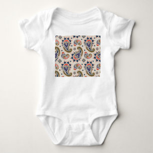 Klassisches, nahtloses Paisleydesign. Baby Strampler