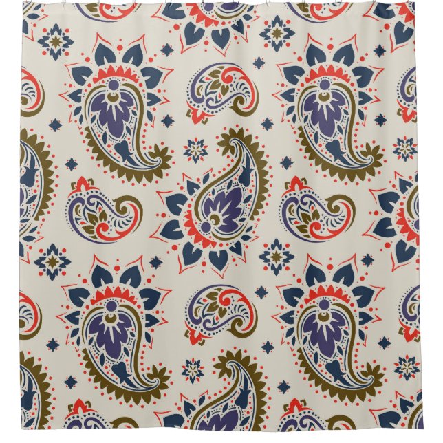 Klassisches, nahtloses Paisleydesign. Duschvorhang (Vorderseite)
