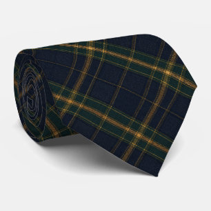 Klassisches Navy Blau Tartan Karo Elegantes Schott Krawatte