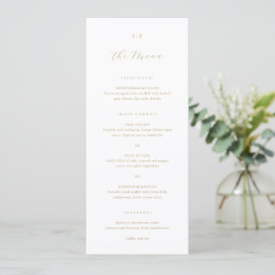 Klassisches neutrales Monogramm Elegante Hochzeit Menükarte