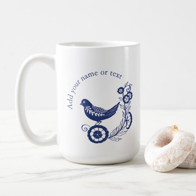 Klassisches niederländisches Blau-Delfter-Fliesen- Kaffeetasse (Mit Donut)