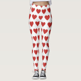 Klassisches Niedlich Chic Red Heart Muster Leggings