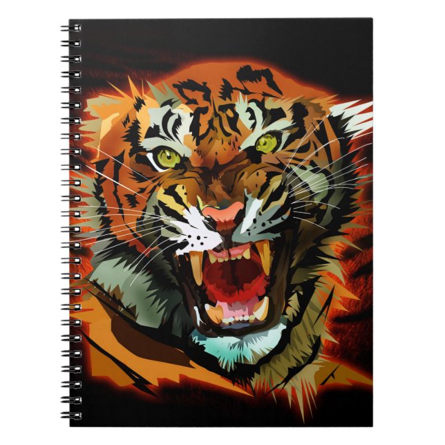 Klassisches Notizbuch "Fierce Roaring Tiger" Bold Notizblock (Vorderseite)