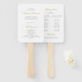 Klassisches offizielles Black & Gold Script-Hochze Fächer