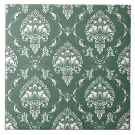 Klassisches Olivgrün-Retromuster Viktorianisch Fliese