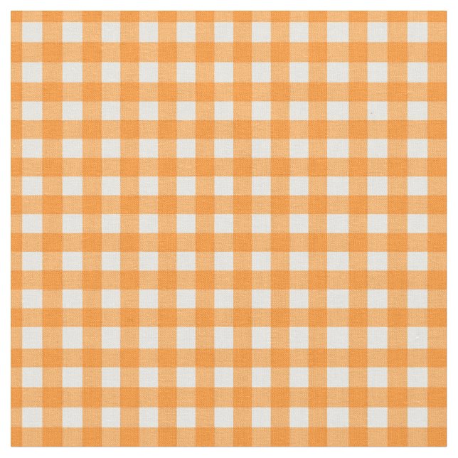 Klassisches Orange Gingham Prüfmuster Stoff (Nahaufnahme)