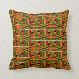 Klassisches Orange Kente K47 Muster Kissen