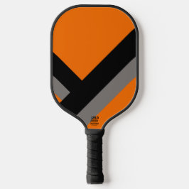 Klassisches Orange mit schwarzen und grauen Streif Pickleball Schläger