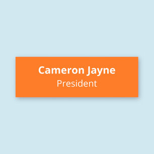 Klassisches Orange Name Tag Abzeichen Magnetisch o Namensschild