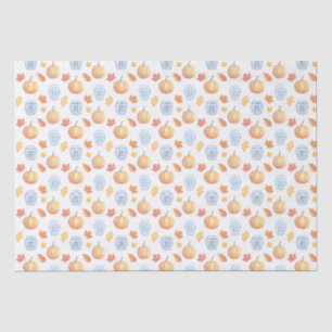 Klassisches Orange und Blau, Herbstlaub mit Kürbis Seidenpapier