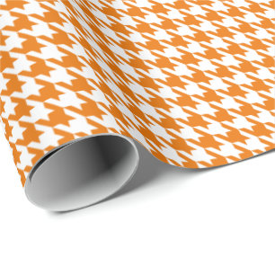 Klassisches Orange-Weiß-Hahnentrittmuster Geschenkpapier