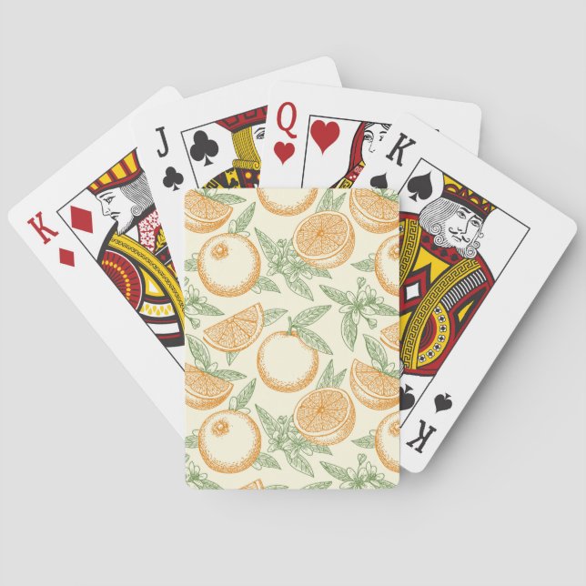 Klassisches Orangenfruchtmuster Spielkarten (Rückseite)