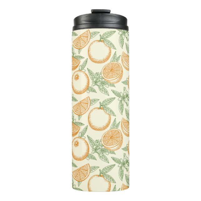 Klassisches Orangenfruchtmuster Thermosbecher (Vorderseite)