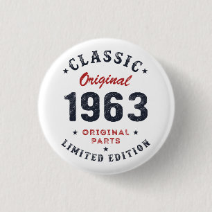 Klassisches Original 1963 Originalteile Geburtstag Button