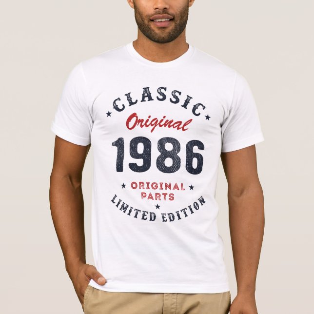 Klassisches Original 1986 Original Teile Geburtsta T-Shirt (Vorderseite)