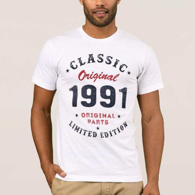 Klassisches Original 1991 Original Teile Geburtsta T-Shirt (Vorderseite)