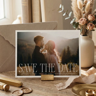 Klassisches Overlay-Foto Hochzeit Save The Date