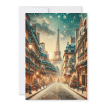 Klassisches Pariser Weihnachten - Weihnachtskarte