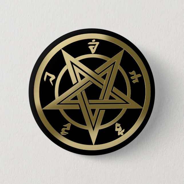 Klassisches Pentagramm Button (Vorderseite)