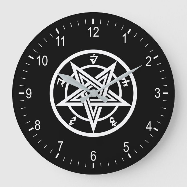 Klassisches Pentagramm Große Wanduhr (Vorderseite)
