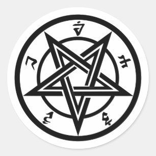 Klassisches Pentagramm Runder Aufkleber