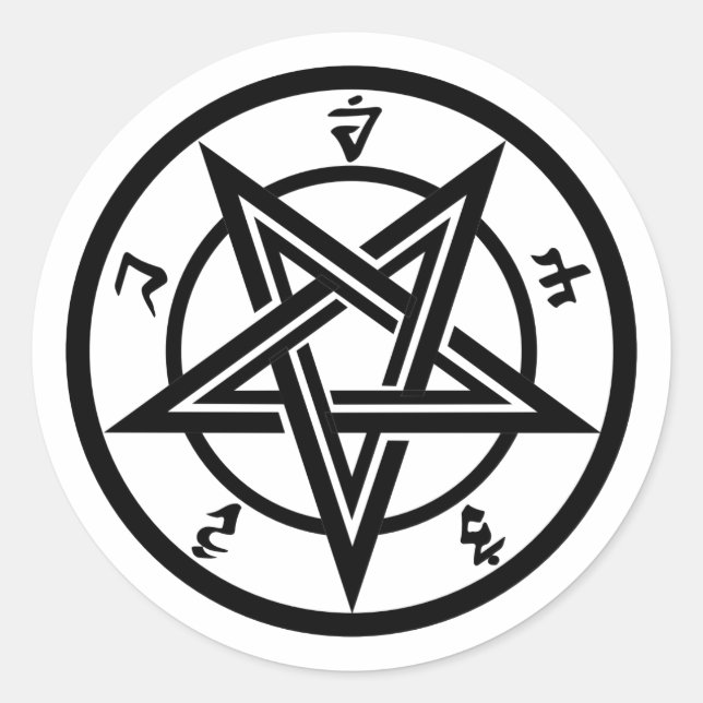 Klassisches Pentagramm Runder Aufkleber (Vorderseite)