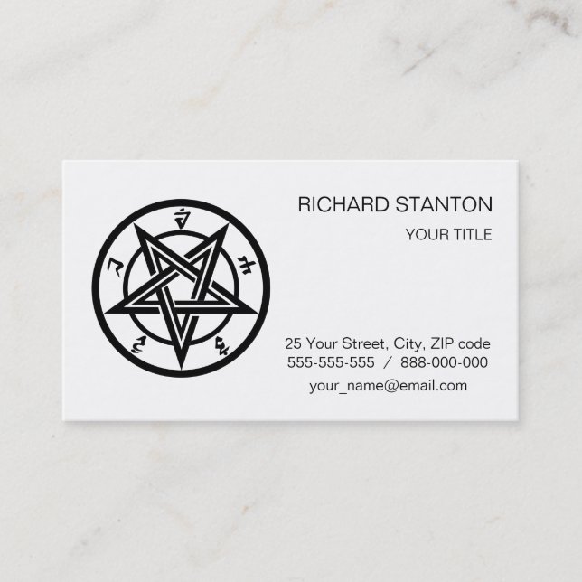 Klassisches Pentagramm Visitenkarte (Vorderseite)