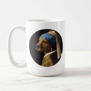 Klassisches Perlenporträt–Inspirierter Golden Retr Kaffeetasse