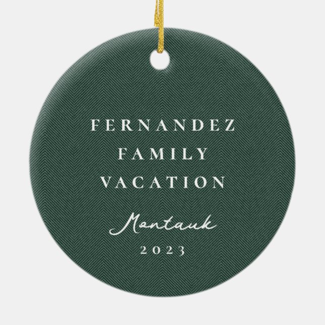 Klassisches personalisiertes Foto Keramik Ornament (Hinten)