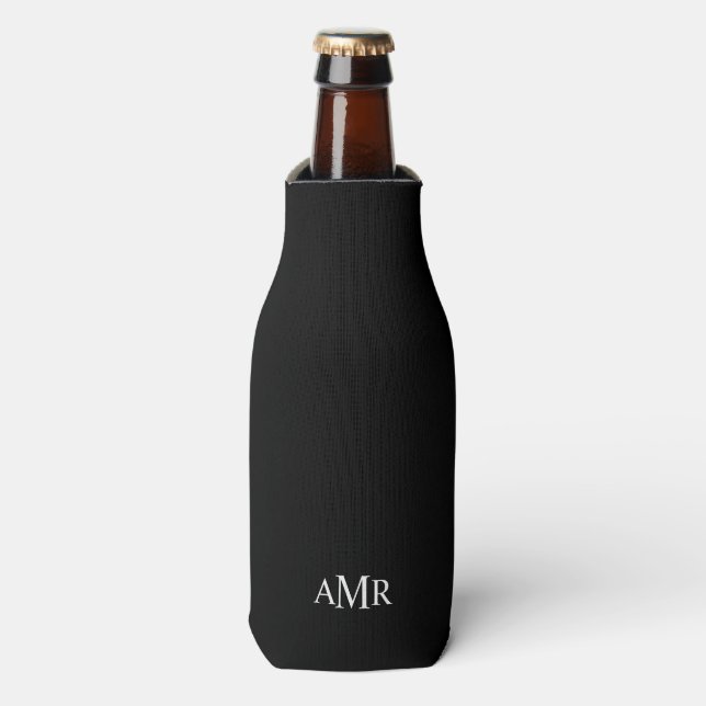Klassisches Personalisiertes Monogramm Flaschenkühler (Flaschenvorderseite)