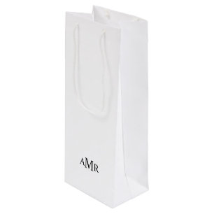 Klassisches Personalisiertes Monogramm Geschenktüte Für Weinflaschen