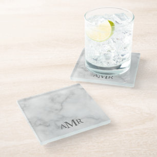 Klassisches personalisiertes Monogramm Glasuntersetzer