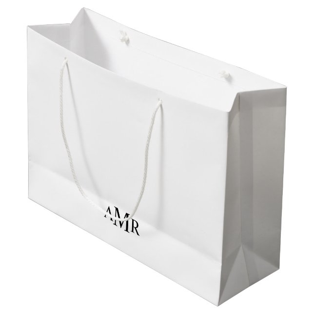 Klassisches Personalisiertes Monogramm Große Geschenktüte (Vorderseite Schrägansicht)