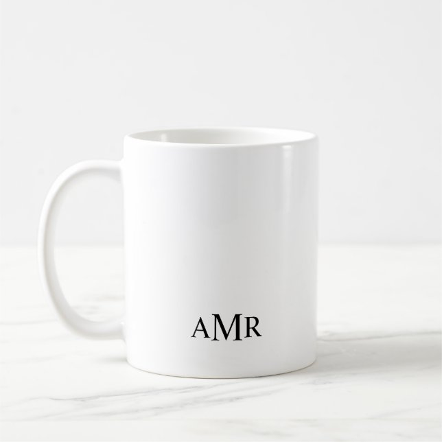 Klassisches Personalisiertes Monogramm Kaffeetasse (Links)