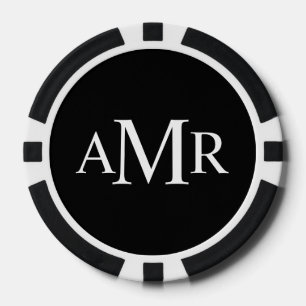 Klassisches Personalisiertes Monogramm Pokerchips