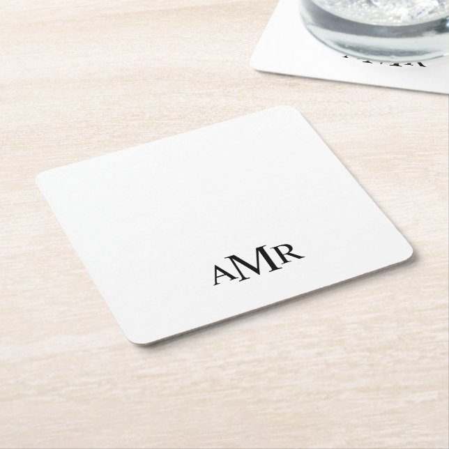 Klassisches personalisiertes Monogramm Rechteckiger Pappuntersetzer (angewinkelt)