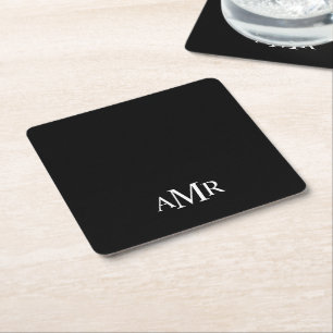 Klassisches personalisiertes Monogramm Rechteckiger Pappuntersetzer