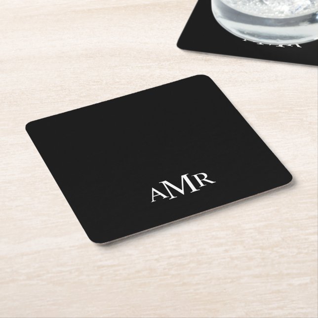 Klassisches personalisiertes Monogramm Rechteckiger Pappuntersetzer (angewinkelt)