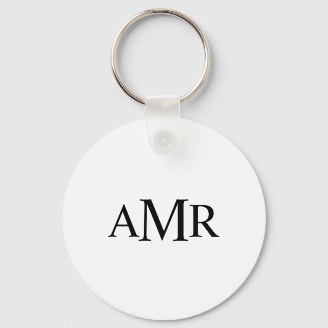 Klassisches Personalisiertes Monogramm Schlüsselanhänger (Vorderseite)