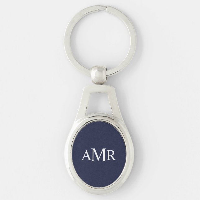 Klassisches Personalisiertes Monogramm Schlüsselanhänger (Vorderseite)